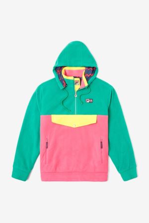 FILA Rowing Blazers X Half Zip Fleece Jackets Yellow,Mens Clothing | CA.EMCBVD213